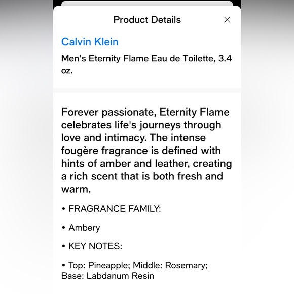 Calvin Klein Men's Eternity Flame EDT, 3.4 oz. - Picture 8 of 9